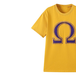 T-shirt Ringer en Chenille Omega pour Homme, Vêtement Personnalisé de Fraternité Greek Life, Écologique, Anti-UV, 100% Coton Respirant, Manches Courtes - Product Image 2