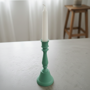 Porte-bougie conique moderne en aluminium coulé, finition mate, couleur turquoise, style nordique minimaliste, pour décoration intérieure, centre de table de mariage et cadeau - Product Image 6