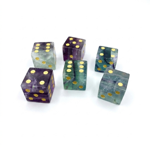 Stone Rainbow Fluorite D6 <b>Dice</b> Cube Natural Gemstone Crystal Stone D6 <b>Dice</b> Engraved Stone Custom <b>Dice</b> <b>Sets</b> - Product Image 1