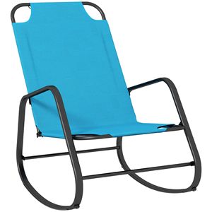 Sedia a Dondolo Azzurra per Uso Esterno e Interno, Ideale per Patio, Balcone e Portico, Comfort Garantito - Product Image 1