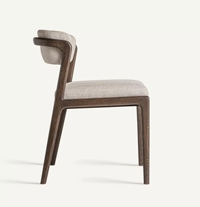 Sillón de Madera de Estilo Moderno de Mediados de Siglo con Cojín de Tela, Silla de Comedor Resistente para Restaurante, Cafetería, Hotel, para Venta al Por Mayor y Exportación - Product Image 3