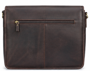 Gravs Premium Full Grain Distressed <b>Leather</b> Vintage Messenger Bag LM-02 Men's Laptop Shoulder Crossbody <b>Briefcase</b> Satchel Large - Product Image 4
