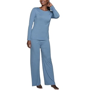 Custom 100% Silk Solid Pattern Winter Long <b>Pyjamas</b> Set <b>for</b> Women with Piping Details Thermal Breathable Sleepwear - Product Image 5