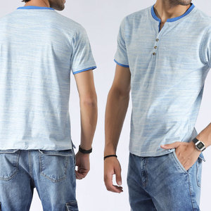 เสื้อยืดคอกลมติดกระดุมผ้าฝ้ายแท้ 100% ผ้าสั่งทำพิเศษ สไตล์สตรีทแฟชั่น น้ำหนักเบา 180 กรัม เสื้อยืดผู้ชายสไตล์วินเทจเรียบง่าย - Product Image 3