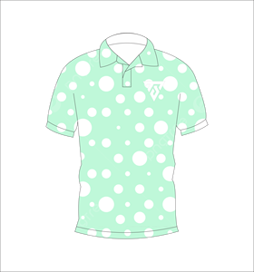 Camisa Polo de Hombre, Color Blanco Menta Claro, con Diseño de Puntos, Sublimación Personalizada, Manga Corta, Verano, Casual, Transpirable, Ligera, para Golf - Product Image 1