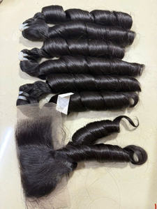 ราคาโรงงาน ผมแท้ 100% ไม่ผ่านการแปรรูป  จัดเรียงเส้นผมอย่างดี มีจำหน่ายหลายขนาด  แบบปิดหน้าผากด้วยเชือกผูก - Product Image 4