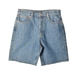 Shorts de Mezclilla de Cintura Alta para Mujer, Corte Recto, Lavado a la Piedra, Algodón, Casuales, de Verano, con Bolsillos, Corte Regular - Product Image 2