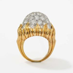 แหวนทองคำขาว 14K พรีเมียม ประดับเพชรทรงกลม 4.50 กะรัต เจียระไนแบบ F VS2 เพชรเลี้ยงในห้องปฏิบัติการ ดีไซน์โดม สำหรับเป็นแหวนหมั้นสำหรับเธอ เป็นของขวัญ - Product Image 1