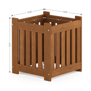 Jardinera cuadrada para exteriores, jardinera cúbica, jardinera de madera maciza natural para patio, balcón, jardín, procedente de Vietnam. - Product Image 2