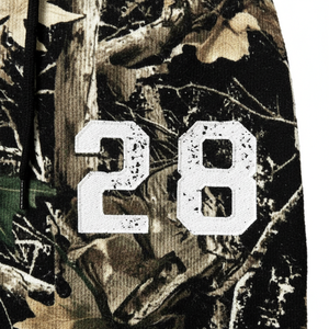 Men Camouflage Two-Piece Tracksuit Set <b>Crop</b> <b>Top</b> Loose Fit Jogger Pants Full Sleeve Hooded Zipper Fly Closure Acid Wash 100% - Product Image 4
