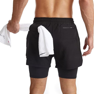 OEM <b>Men</b> 2 In 1 Sports <b>Shorts</b> <b>Compression</b> Liner Running Workout <b>Shorts</b> Quick Dry Custom Logo Supplier - Product Image 2