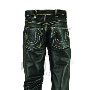 Pantalones de Cuero Negros Personalizados para Hombre, de Alta Demanda, Cintura Alta, Estilo Casual, Transpirables, Ajustados, Tipo Cintura Media, Rectos, para Invierno - Product Image 4