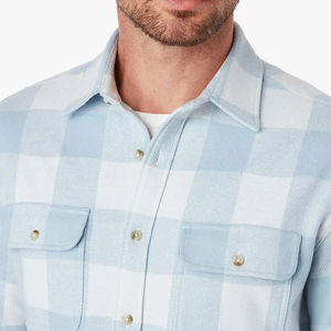 Chemise en flanelle à carreaux en coton doux pour homme, manches longues, coupe classique, boutonnée, décontractée, tissu chaud et confortable pour un look impeccable - Product Image 5