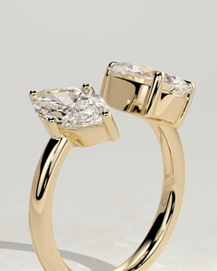 Anillo de compromiso Velentora Marquise y Pear Toi et Moi con diamantes cultivados en laboratorio, certificado por IGI - Product Image 5