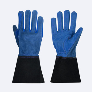 Gants de soudeur en cuir de chèvre et croûte de cuir, résistants à la chaleur, gants de sécurité pour travaux industriels et de construction, certifiés CE, 11 oz - Product Image 5