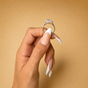 4.50 TCW Oval Cut Lab Grown Diamond Engagement <b>Ring</b> | Halo Pav | IGI Certified | 14K White Gold Luxury Wedding Party <b>Proposal</b> - Product Image 4