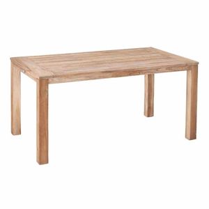 Table de luxe moderne en teck massif recyclé, écologique, rectangulaire, étanche, durable, extensible, 6 places, montage facile - Product Image 1