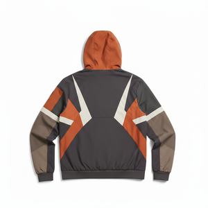 Veste matelassée décontractée coupe-vent à capuche pour homme, en toile, avec blocs de couleur, fermeture éclair, en polyester, pour l'hiver - Product Image 2