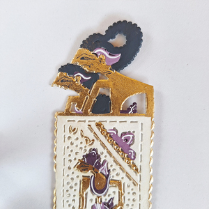 Handcrafted Indonesian Wayang Kulit Purple Leather Fridge Magnet Traditional Cultural Souvenir Refrigerator Home <b>Decor</b> <b>Accent</b> - Product Image 2