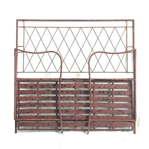 Banc de jardin en fer rustique avec dossier en forme de losange pour usage extérieur - Product Image 2