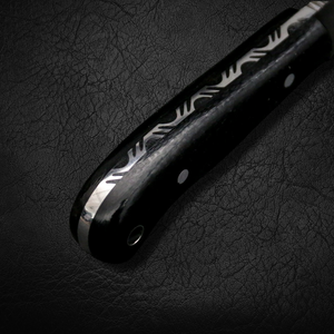 Cuchillo de caza/utilidad/camping hecho a mano de acero de Damasco con punta recta, mango de micarta, funda de cuero de 3 mm, 8 pulgadas, OEM/ODM/OBM - Product Image 3