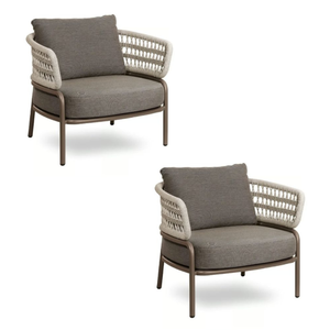 Muebles de Jardín, Sillón Individual, Sofá Impermeable para Exteriores, Banco de Metal, Asiento de Estilo Moderno, Sofás de Mimbre con Estructura de Aluminio para Exteriores - Product Image 5