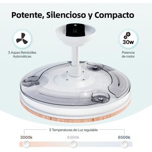 Ventilateur de plafond LED 72w 7590LM avec télécommande, moteur DC, minuterie, 6 vitesses, pales rétractables, 3 - Product Image 3