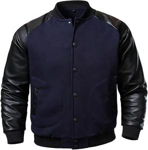 Vestes universitaires d'hiver pour hommes sur mesure en gros, avec col montant et logo frontal, couleurs et logos personnalisés, haute qualité - Product Image 2