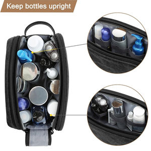 Sac cosmétique léger OEM/ODM, double fermeture éclair, grand espace de rangement, sac à maquillage multifonctionnel avec boucle magnétique - Product Image 4