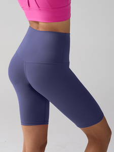 Shorts de sport cycliste taille haute pour femme, moulants, en Spandex/Nylon, froncés, haute élasticité, effet push-up, respirants, confortables pour la course et le yoga - Product Image 4