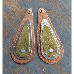 Bijoux de mode en cuivre et laiton écologiques faits à la main de qualité supérieure, design tendance exclusif, modèle 44 pour les fêtes - Product Image 2