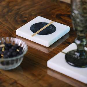 ชุดจานรองแก้วหินอ่อนสีเขียว สำหรับชา กาแฟ เครื่องดื่ม ใช้กับโต๊ะอาหาร เคาน์เตอร์บาร์ ของตกแต่งบ้านระดับพรีเมียม ของขวัญ - Product Image 2