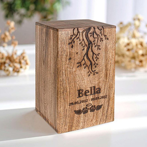 Wooden Ashes Urn with Velvet Bag Included Premium Wooden Memorial Urn Collection by AYAANS - Product Image 4