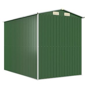 Cobertizo de jardín de acero galvanizado verde 75,6 "x 107,9" x 87,8 "Solución de almacenamiento duradera - Product Image 6