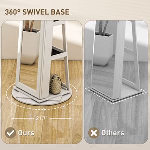 Armadio Portagioie Girevole a 360 Gradi con Specchio a Figura Intera, Ripiani Bianchi e Organizer Pratico - Product Image 5