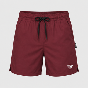 Custom Logo Quick Dry Boardshorts <b>Men</b> Solid Maroon Swim <b>Trunks</b> Summer Beachwear Wholesale Manufacturer Supplier - Product Image 2