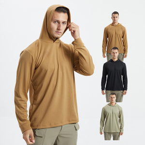 <b>Men's</b> Cowl Neck Long Sleeve Hooded T-Shirt Solid Color Regular Fit <b>Pullover</b> Top All Seasons Wear - Product Image 3