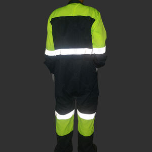 Two Tone Safety Work Coverall Hi Vis Reflective <b>Tape</b> Custom Logo Cotton Polyester Industrial Worker Wear Protective Uniform - Product Image 2