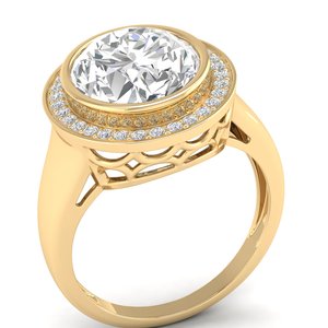 Anillo de Boda REYES Personalizable de Plata de Ley 925 con Corte Ovalado de Moissanita de 5.27ct, Chapado en Oro de 14K, Joyería Fina Personalizada - Product Image 2
