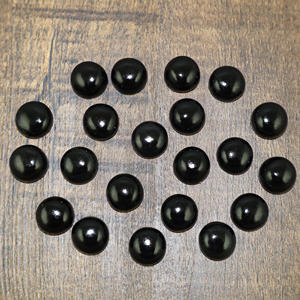 Pierre précieuse cabochon en onyx noir naturel, forme ronde, 10 mm, pierre en vrac pour la fabrication de bijoux, vente en gros - Product Image 4