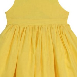 Alluring Solid Girls Designer Cross Back Cotton Dress With Elasticated Waist & Gathered Full Skirt Perfect Summer Wear Dress - Product Image 5