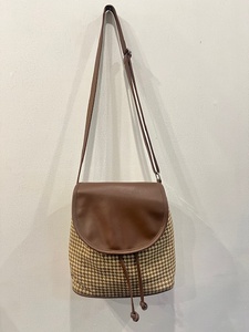 Houndstooth Pattern Cotton Fabric Half Moon <b>Shoulder</b> <b>Bag</b> with Flap Closure Single <b>Strap</b> for Women Daily Use - Product Image 2