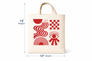 Premium 300gsm Cotton <b>Canvas</b> Bohemian Fashion Tote Bag <b>Abstract</b> Red Print Eco Friendly Reusable Shopping Bag Custom Logo Durable - Product Image 2