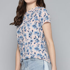 Camisetas de Verano para Mujer al por Mayor, de Primera Calidad, Estampadas, Cuello Redondo, Color Sólido, Corte Regular, Transpirables, de Secado Rápido, 100% Algodón - Product Image 5