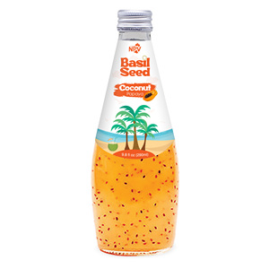 Proveedor Muestra gratis Diseño gratis OEM 290ml Botella Semilla de albahaca Bebida Agua de coco Sabor a papaya - Product Image 1