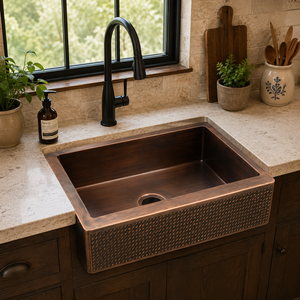 Fregadero de cocina de cobre antiguo hecho a mano, de un solo tazón, para granja, fregadero de preparación de cobre para bar, fregadero bajo encimera de cobre hecho a mano para hoteles - Product Image 4