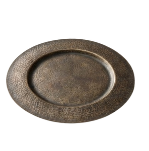 Assiette de présentation en bronze martelé de qualité supérieure pour mariage, événement, service de table - Product Image 4