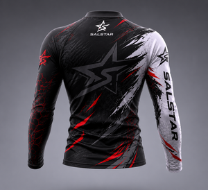 Salstar <b>Men's</b> Long Sleeve <b>Compression</b> <b>Shirt</b> Quick Dry Sporty Geometric Pattern Sublimation Print O-Neck Slim Fit Rash Guard Gym - Product Image 3