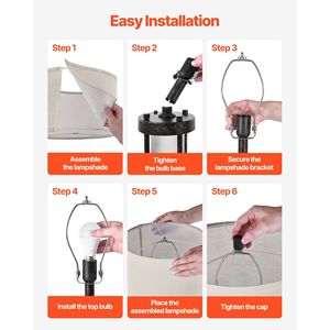 Lot de 2 lampes de table style ferme, à intensité variable, avec ampoule LED vintage et abat-jour en lin, pour chevet - Product Image 5