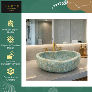 Lavabo de Mármol de Lujo Hecho a Mano, Moderno y Ecológico para Baño - Product Image 4